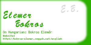 elemer bokros business card