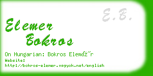 elemer bokros business card